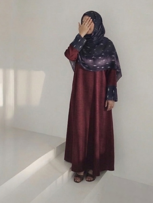 Crimson Lavender deer matching dress & hijab set