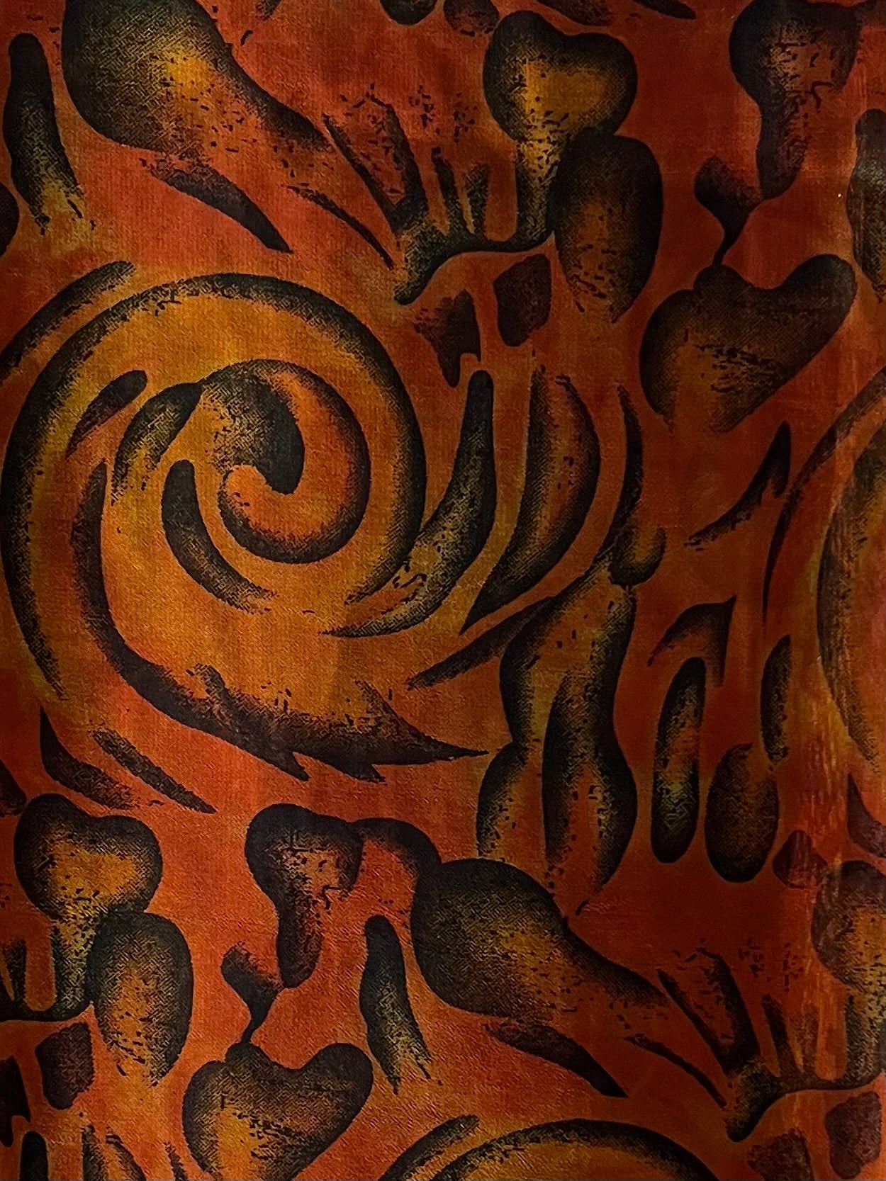 Intense orange & black swirl chiffon hijab