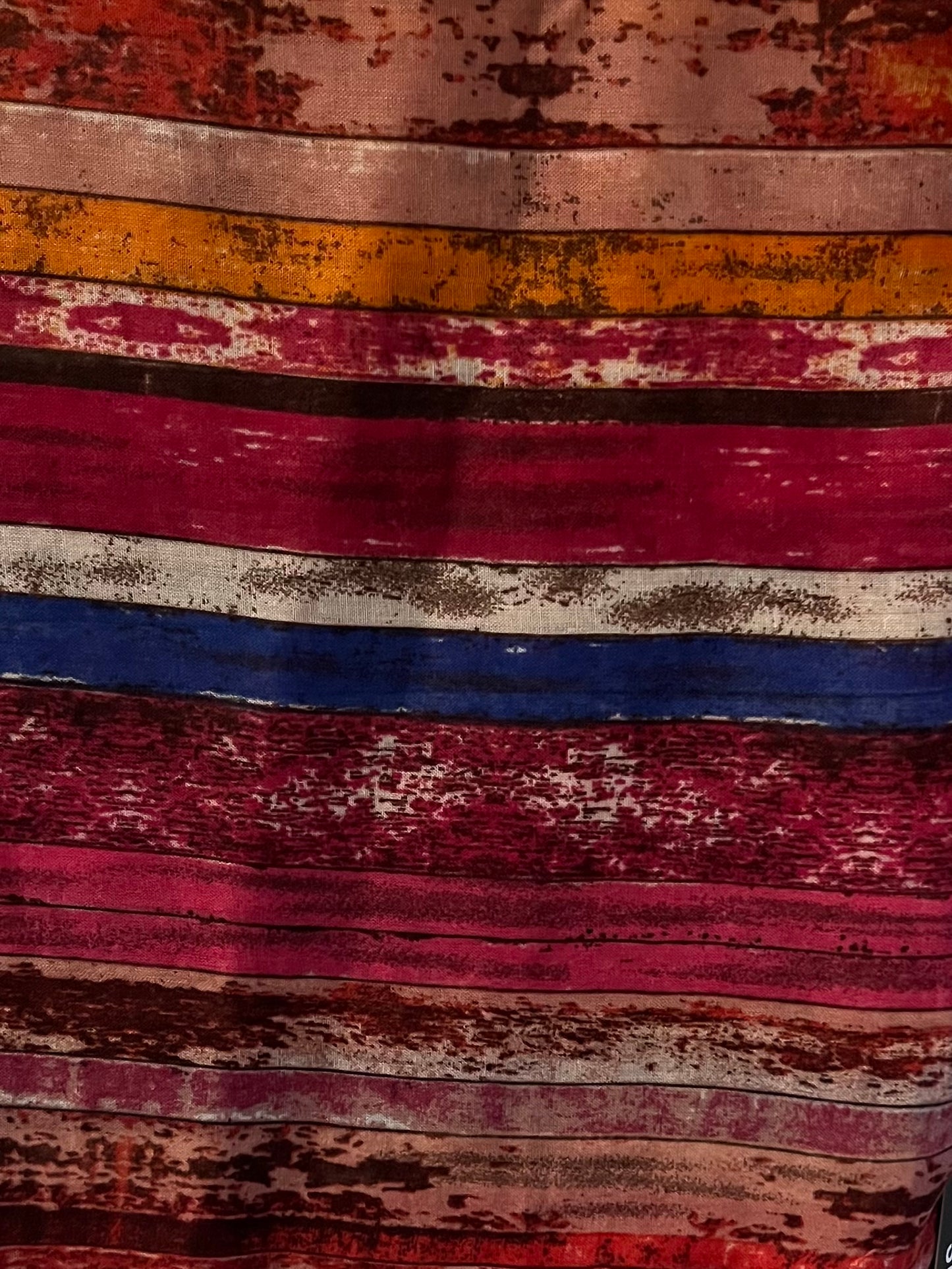 Orange & red-blue lined modal hijab