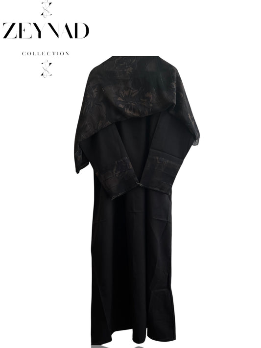 Intense all black-night matching dress & hijab set