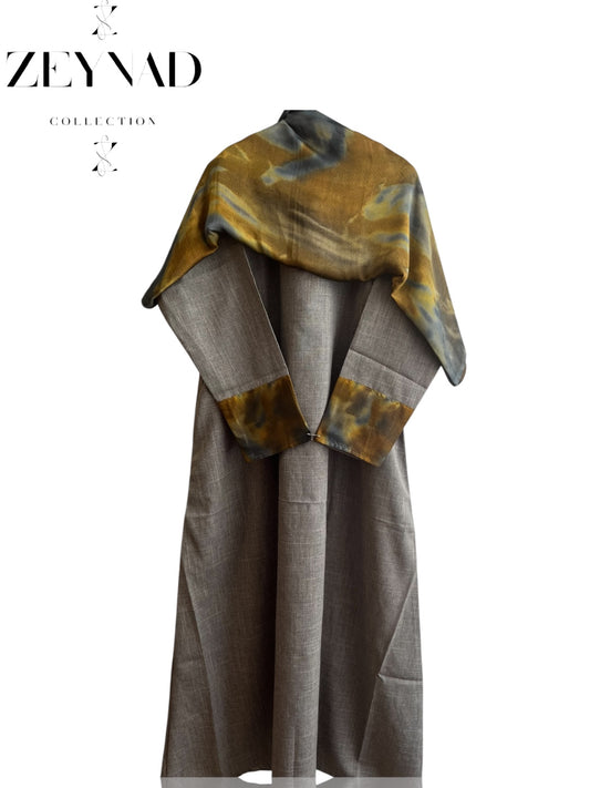 Intense yellow-cloud matching dress & hijab set