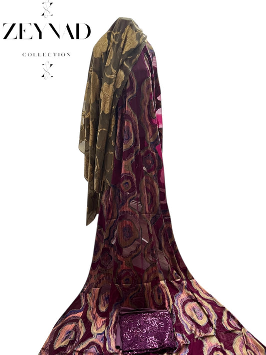Noble burgundy green Fransawi Dirac set