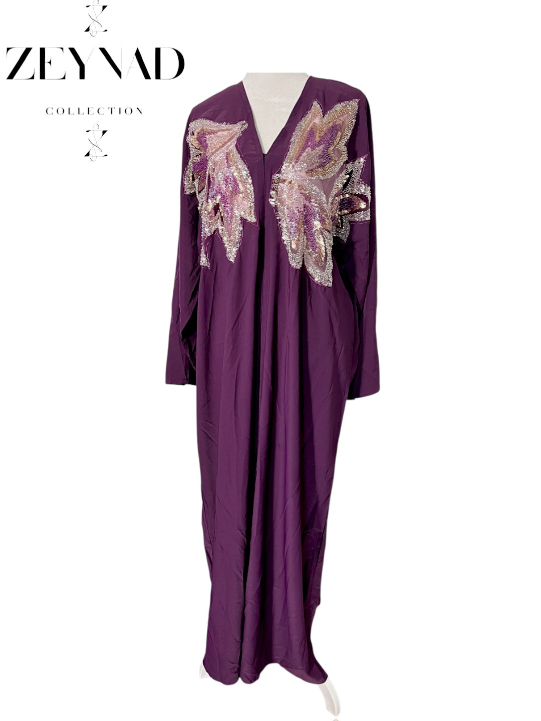 Vivid Purple butterfly limited open Abaya