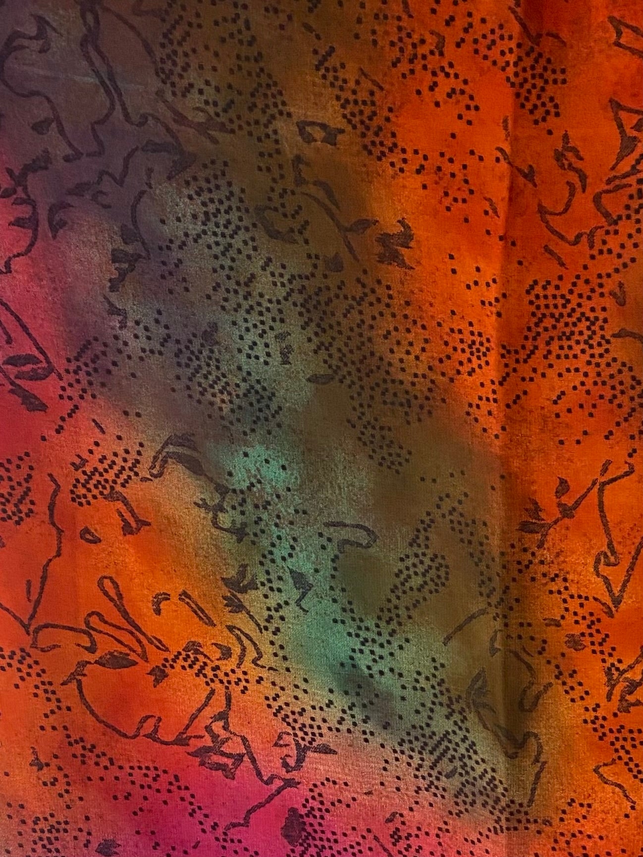 Neon green & orange chiffon hijab