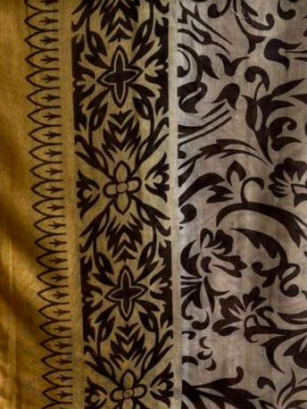 Intense sun light & black pattern modal hijab