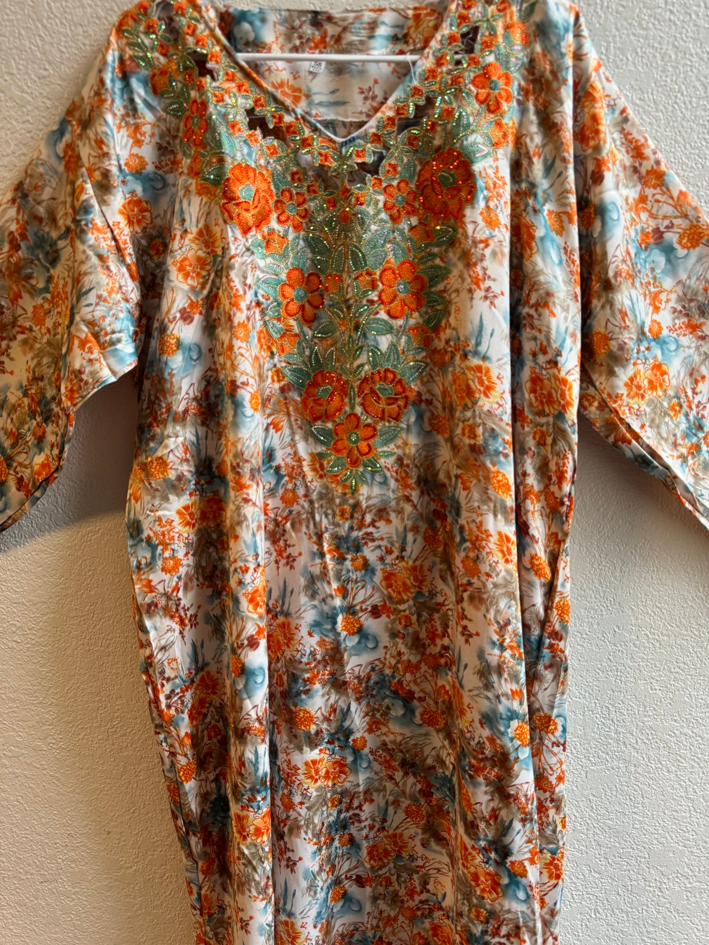Orange Flow Jalabiya dress COMES WITH FREE HIJAB