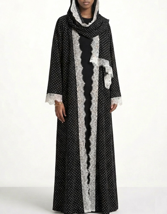 Polka dot lace ZEYNAD Abaya