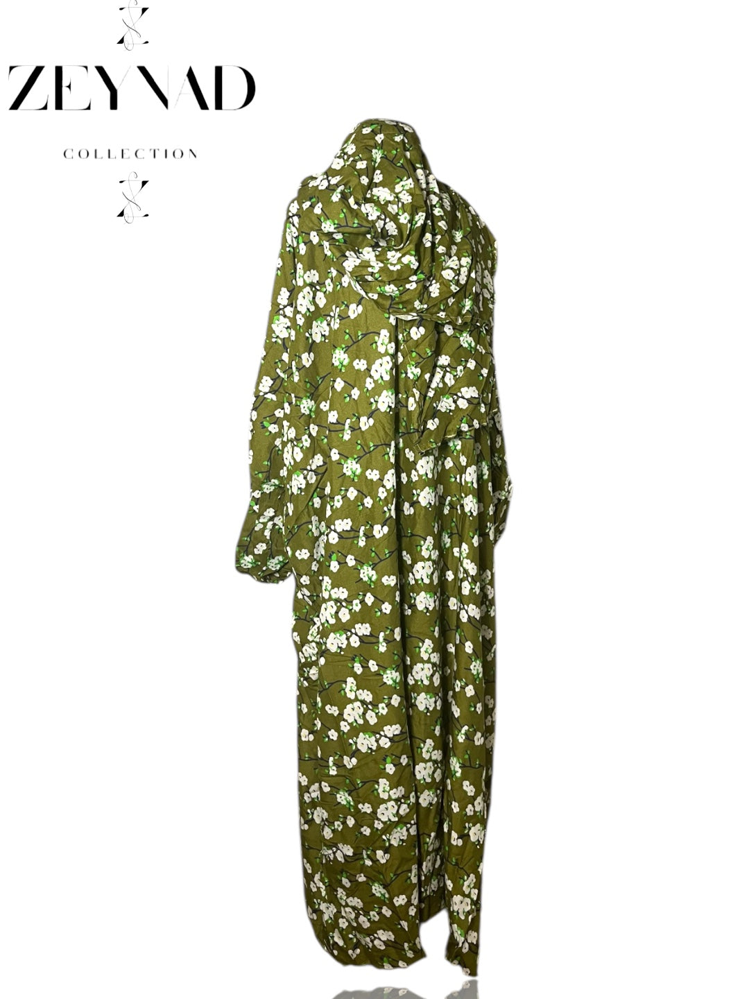 Green tree & white flower flow prayer set