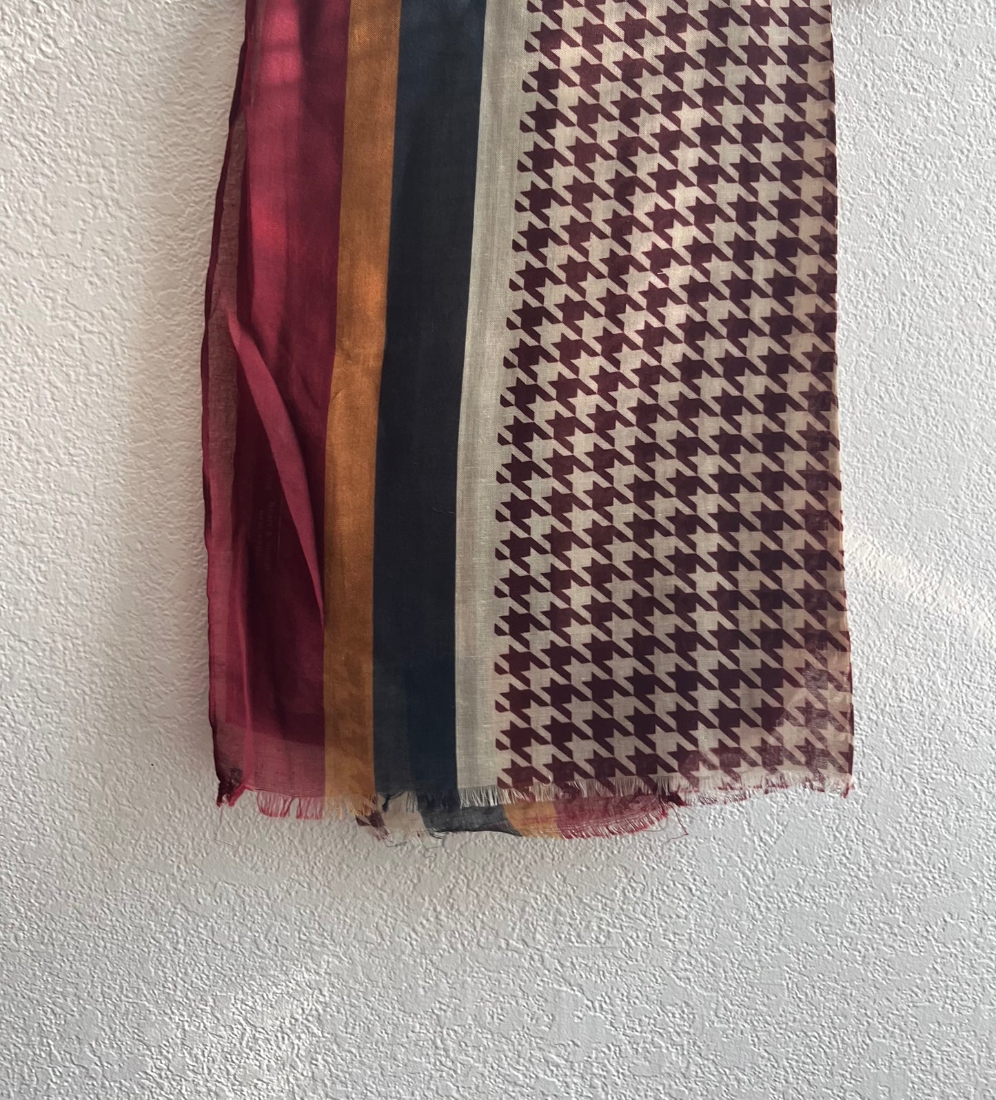 Orange & Red Lined keffiyeh Modal Hijab