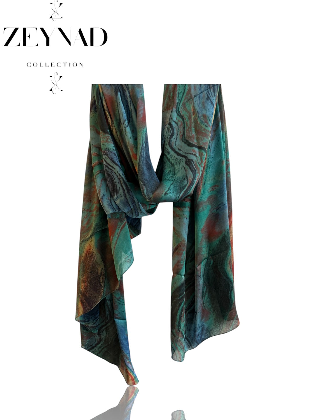 Ocean Amber Glow Chiffon Hijab