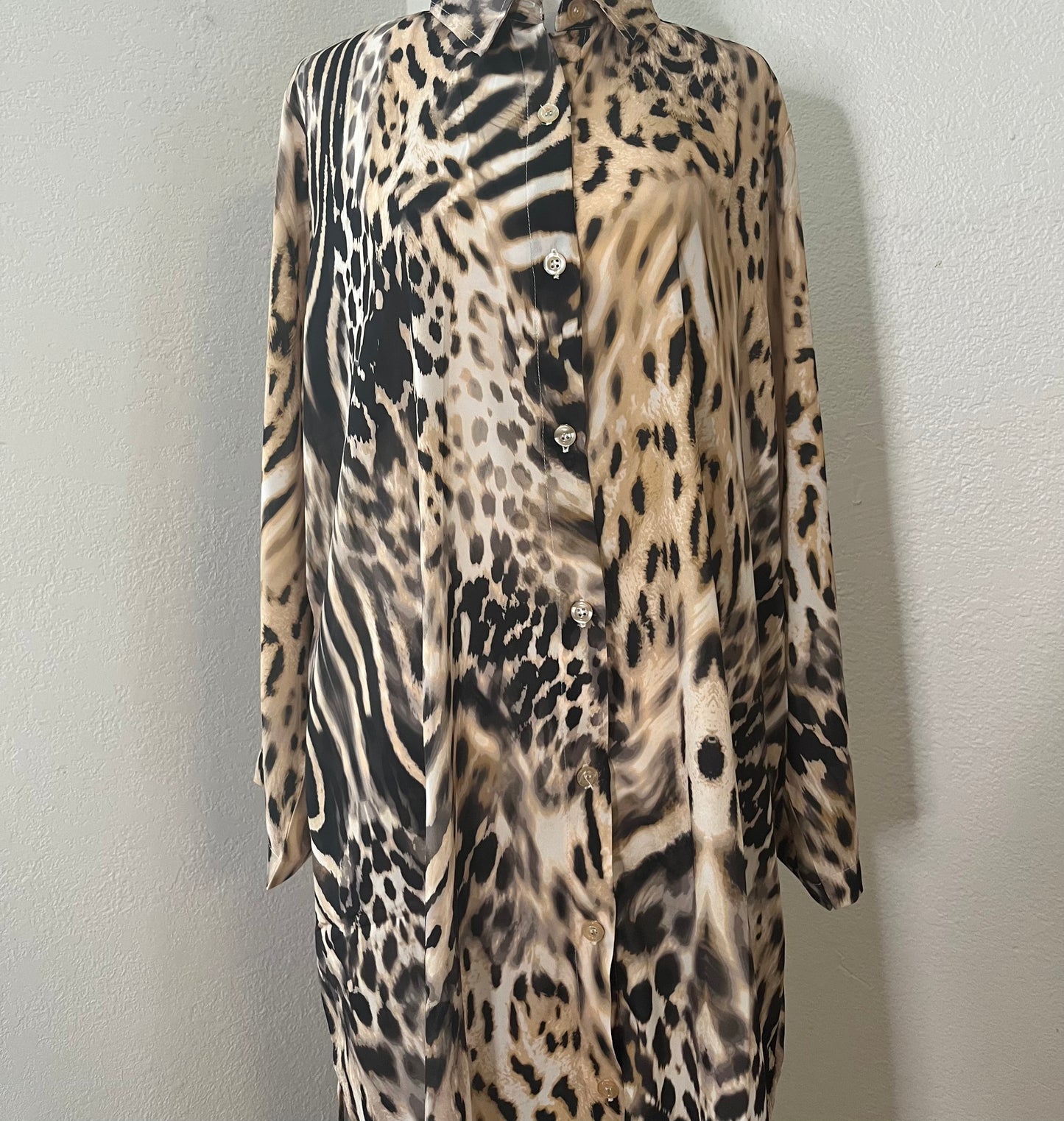 Cheetah Print Buttoned Dress