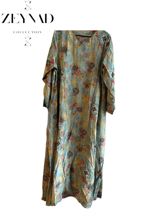 Teal Flower Summer Style Dress