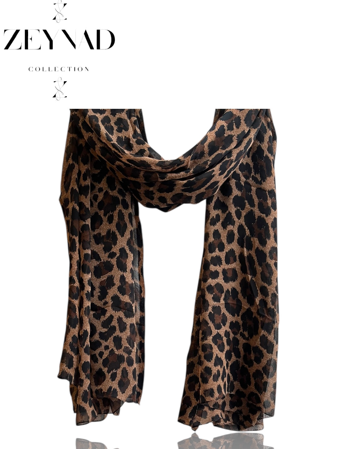 Arctic brown snow leopard print hijab