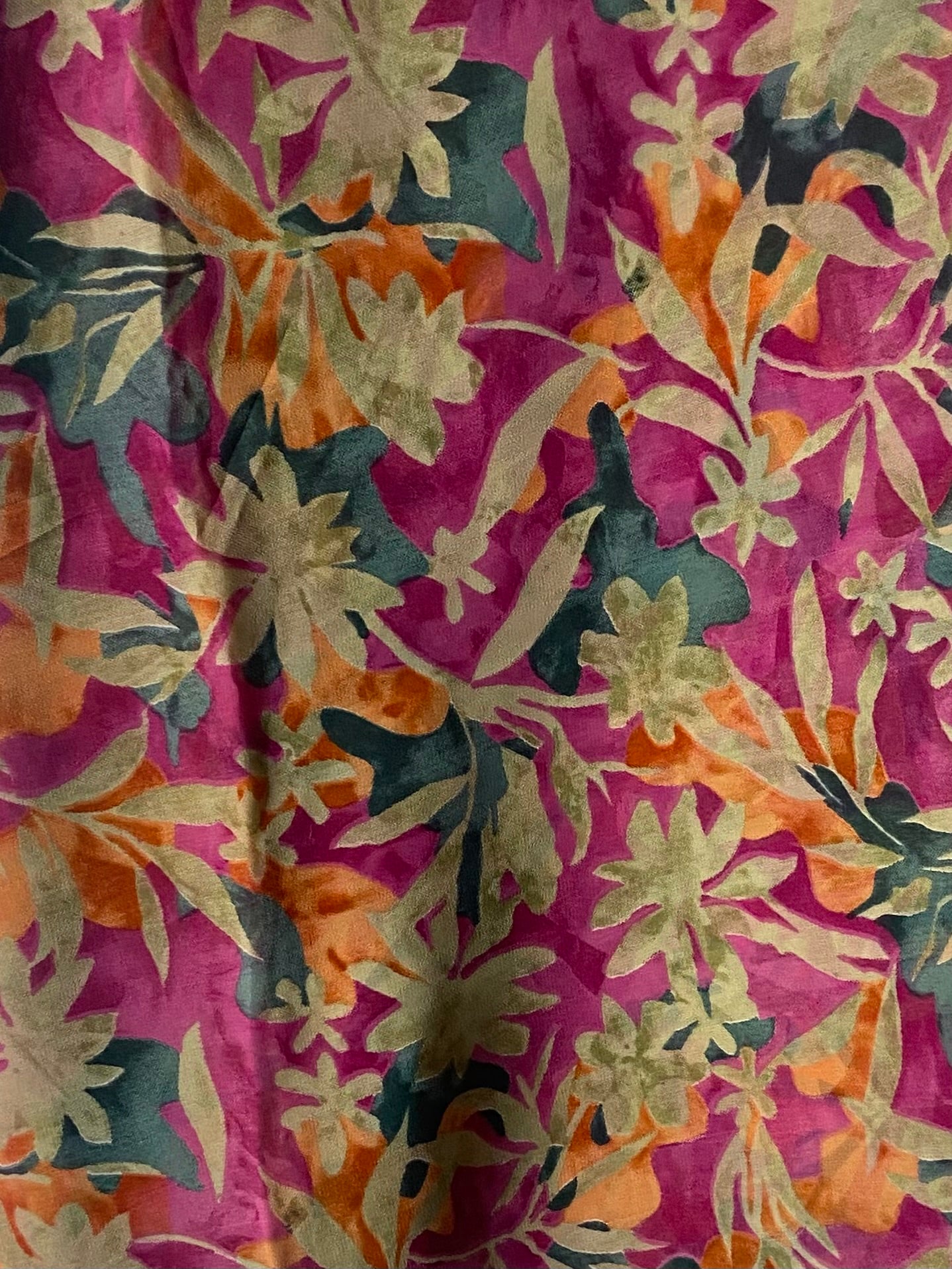 Floral pink garden chiffon hijab