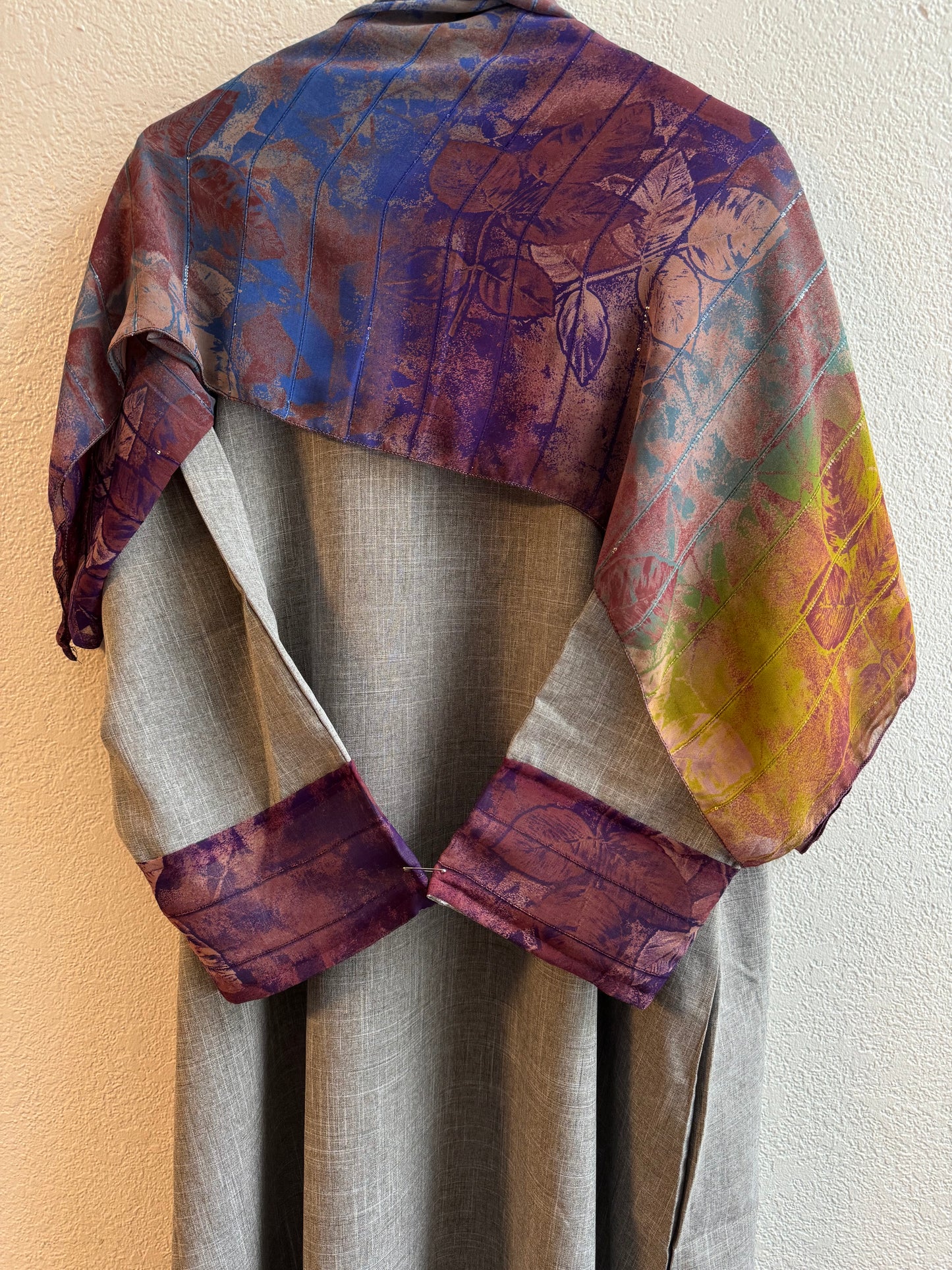 Grey & purple yellow matching dress & hijab set
