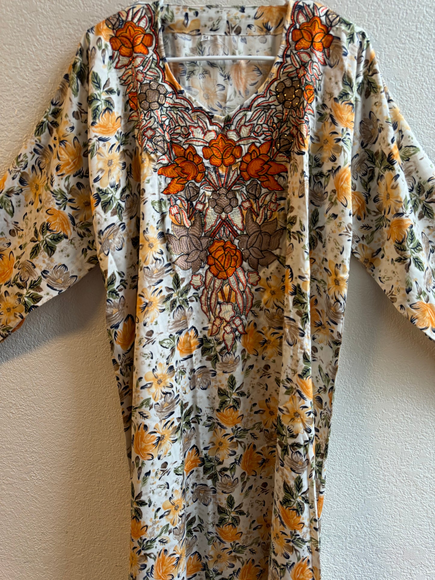 Orange Grey Flow Jalabiya dress COMES WITH FREE HIJAB