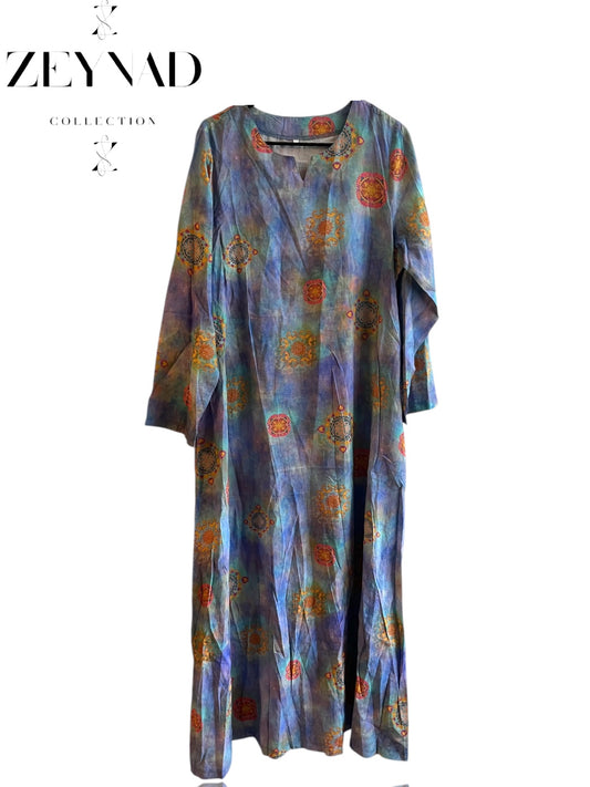 Light Blue Flower Summer Style Dress