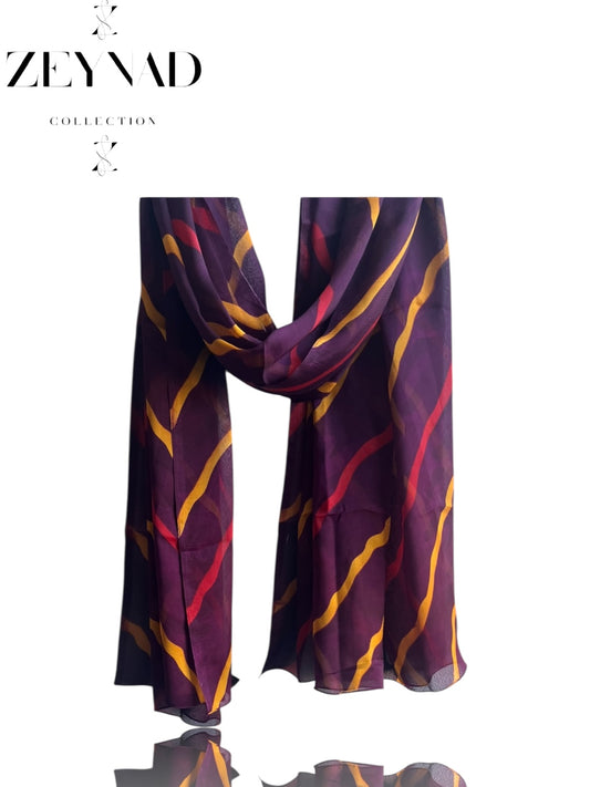 Royal lined chiffon print