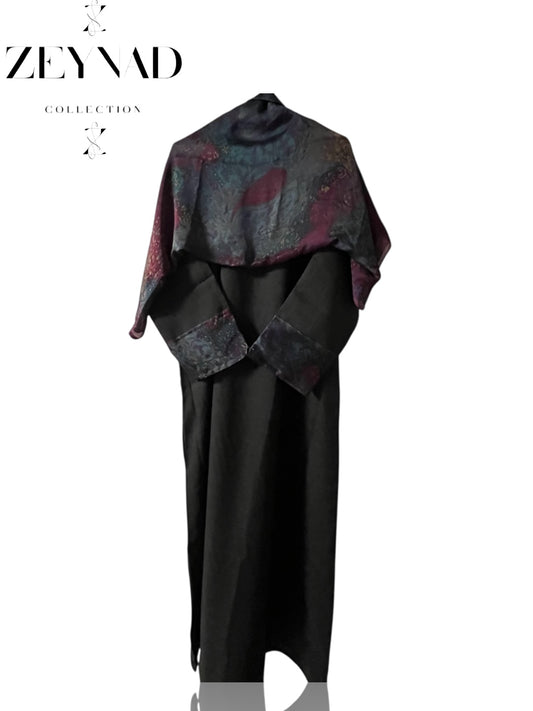 Blue Moon & Black matching dress & hijab set