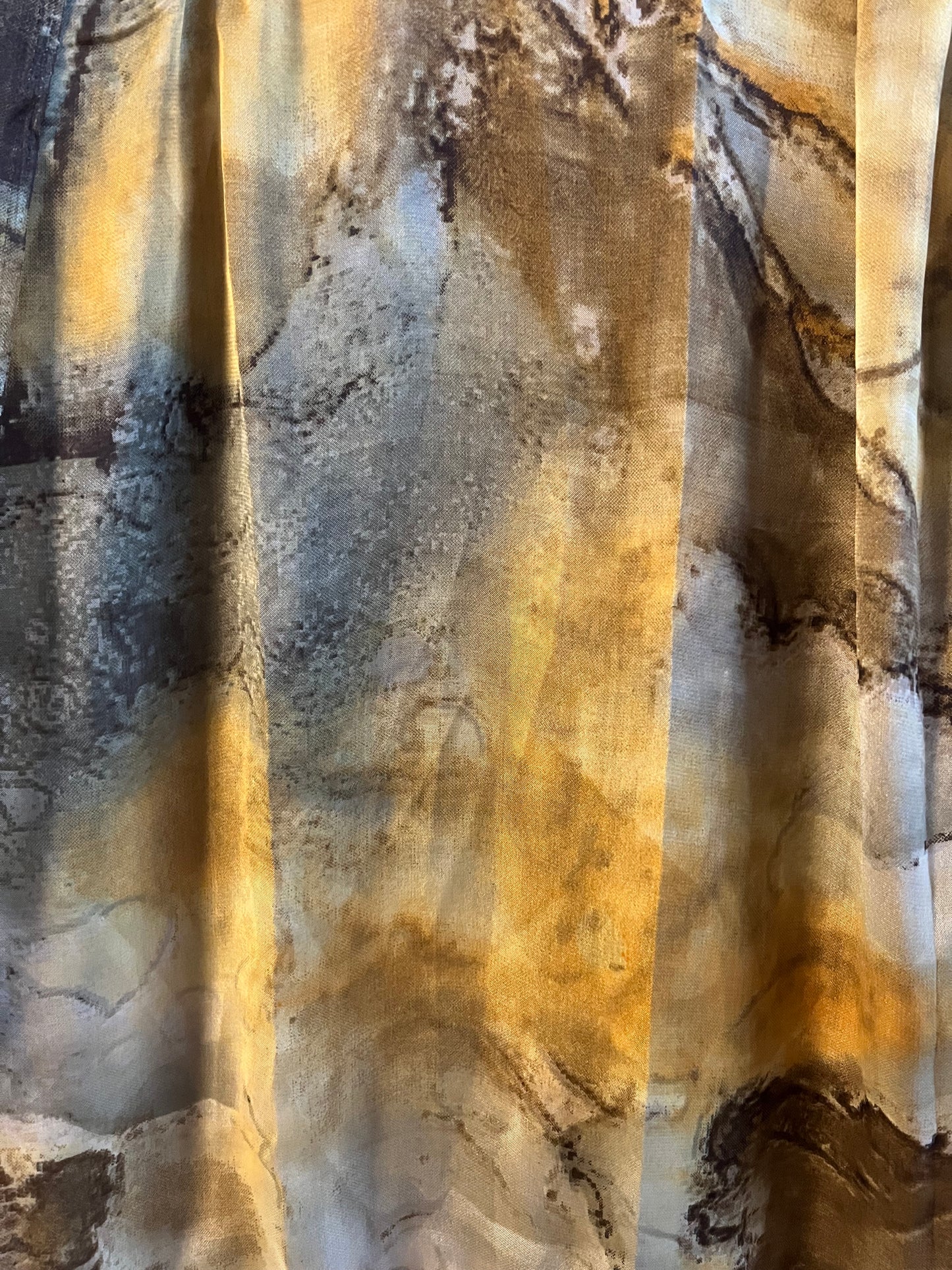 Vivid Yellow Watercolor Chiffon Hijab