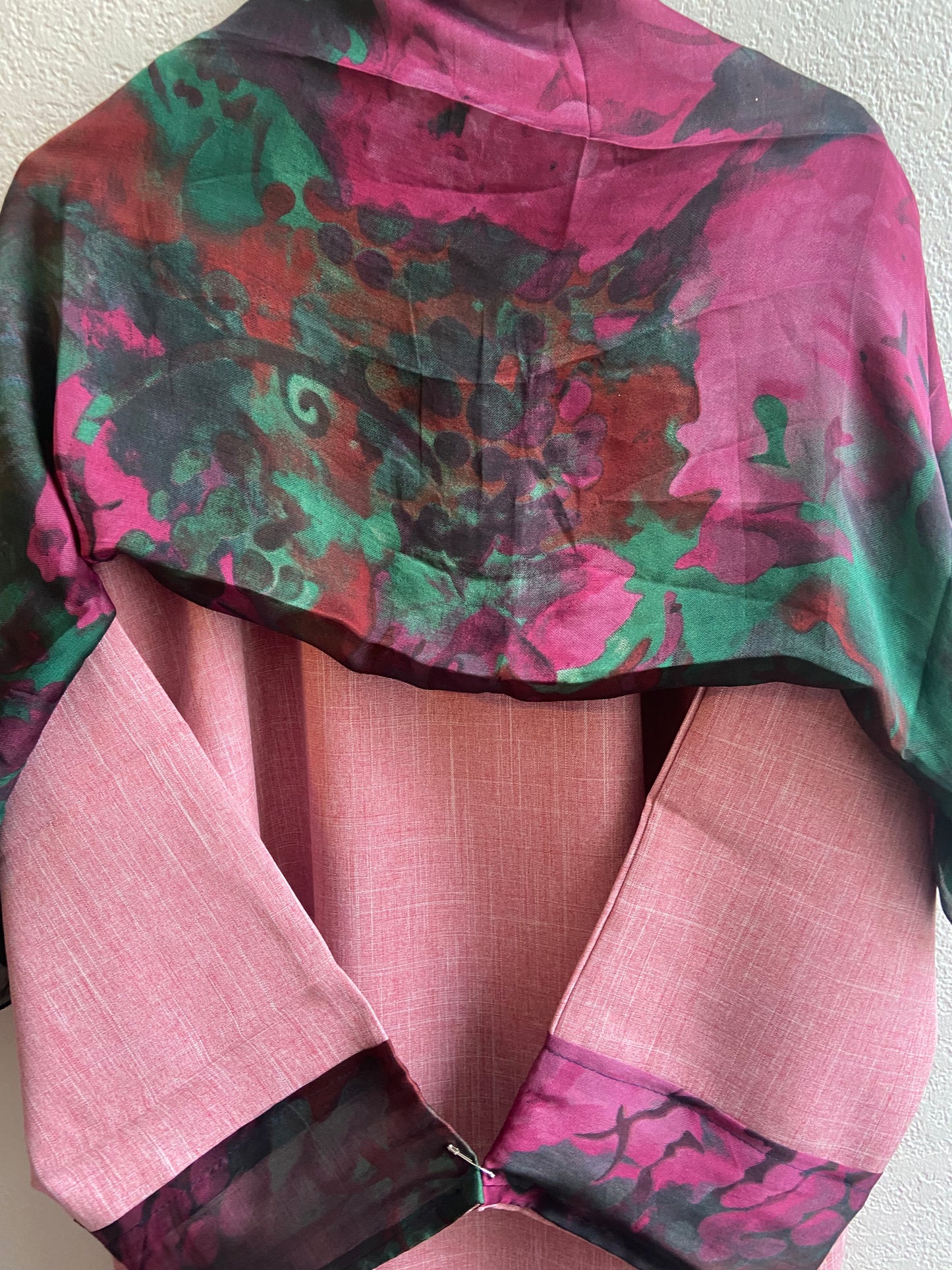 Deep Pink & Hot Green Matching dress & hijab set