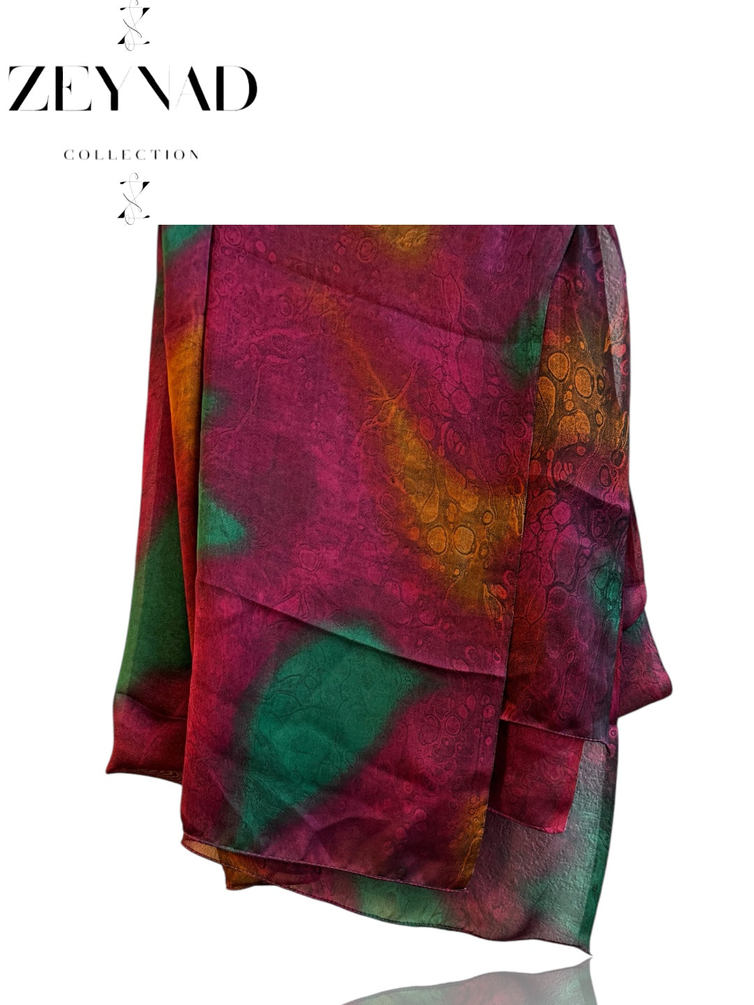 Sunset Pink & Orange Ocean Glow Chiffon Hijab