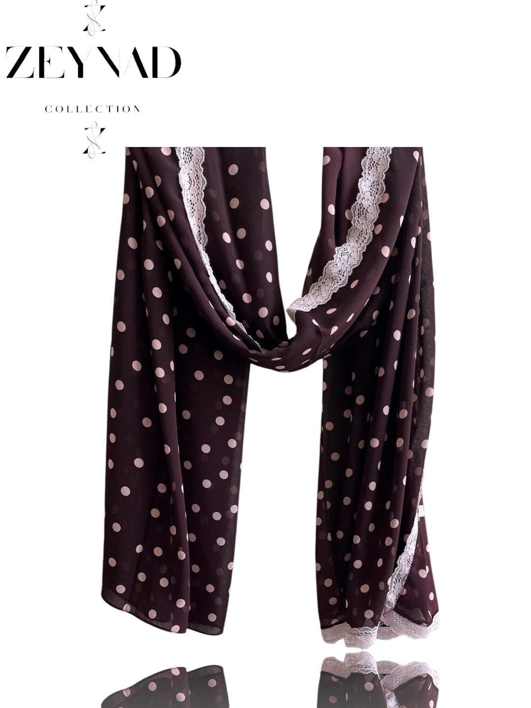Tiramisu ZEYNAD polka dot lace hijab