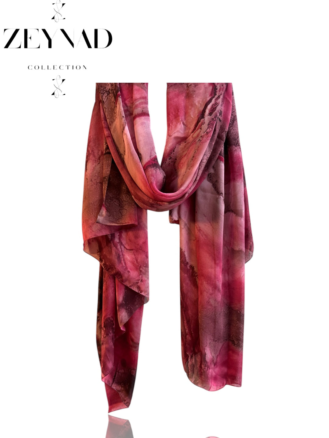 Sakura Pink Ocean Glow Chiffon Hijab