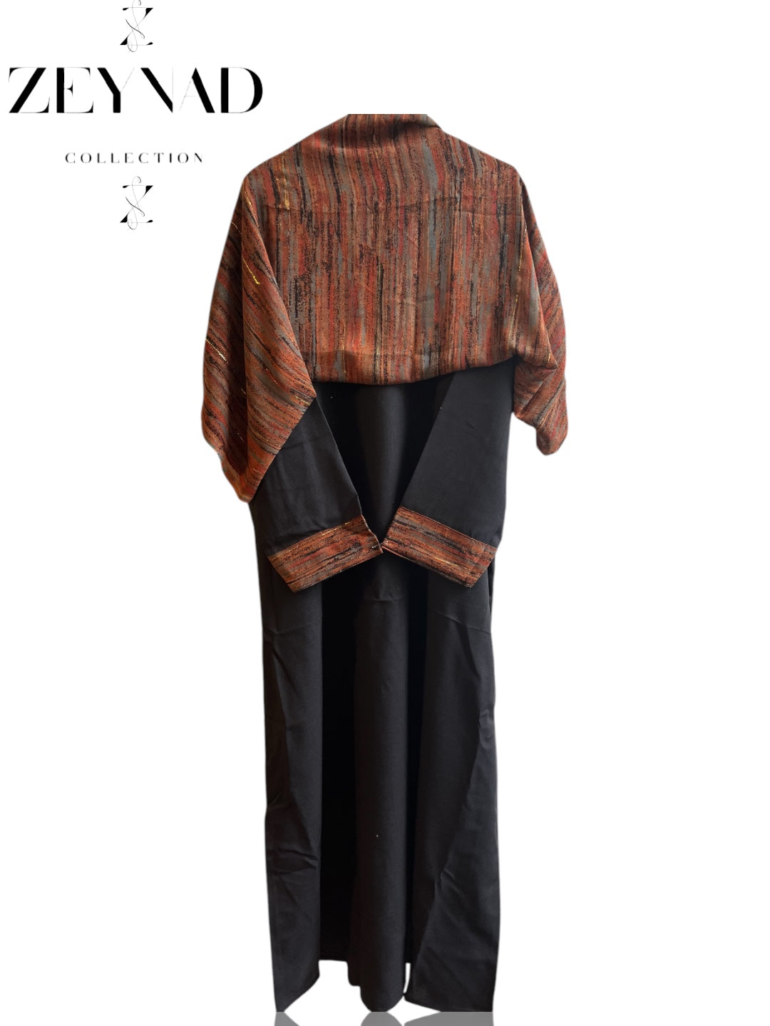 Black & Orange Rush matching dress & hijab set