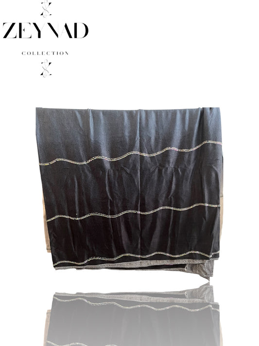 Black & faded silver ombré jersey hijab
