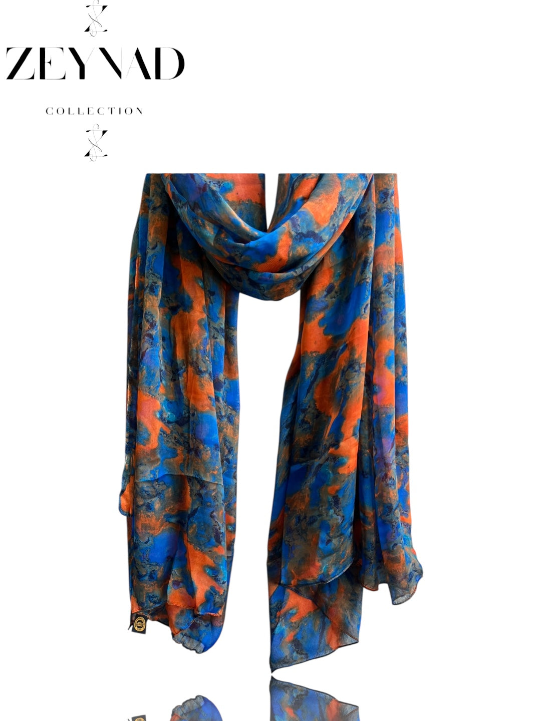 Intense electric orange ZEYNAD print