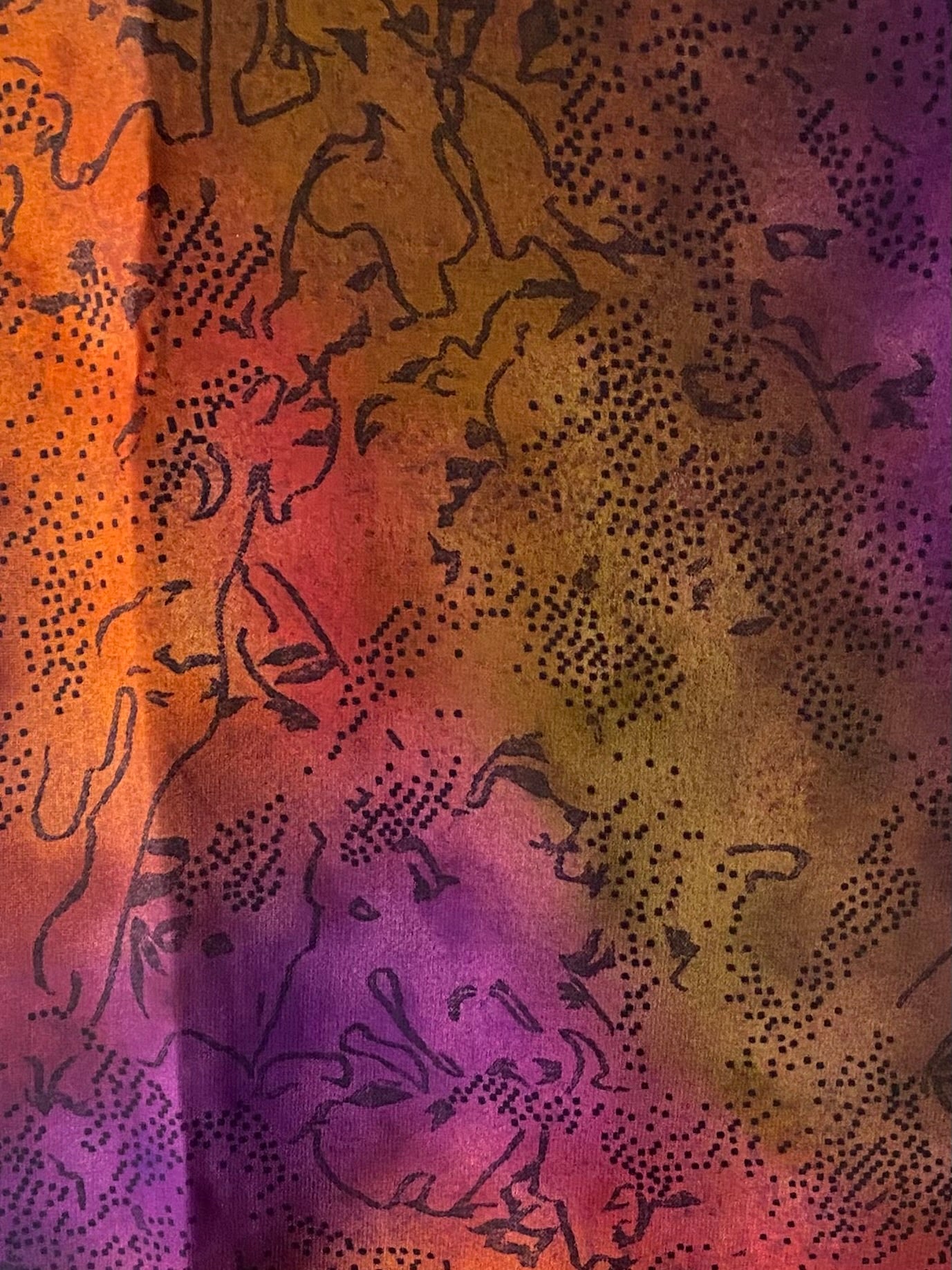 Neon purple & orange chiffon hijab