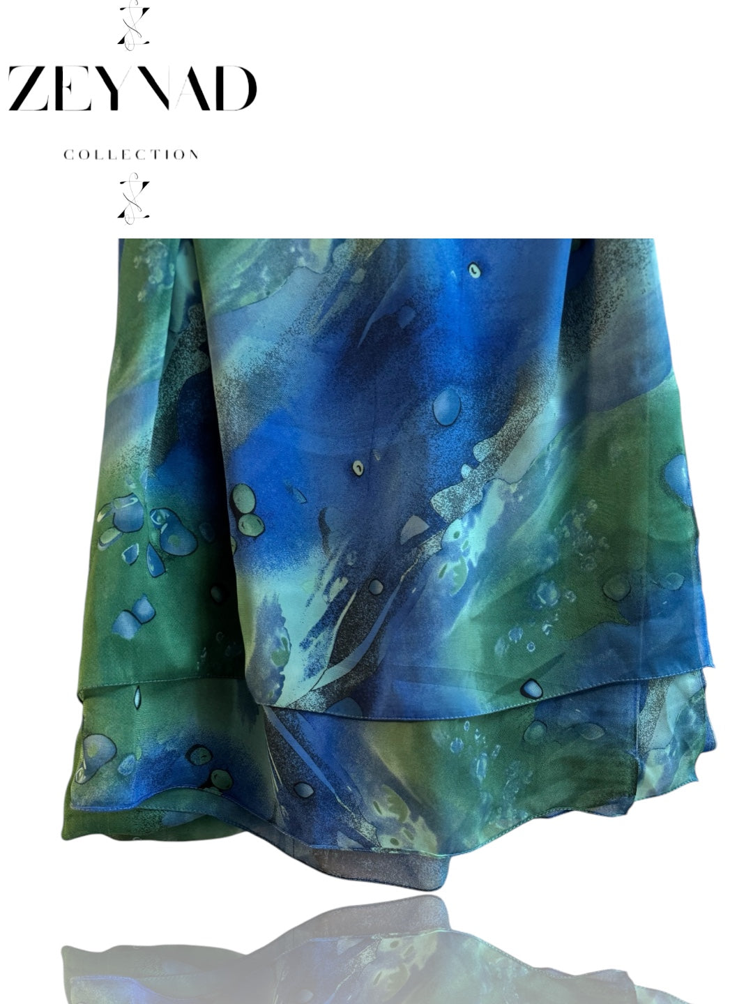 Classic Light Blue Ocean Glow Chiffon Hijab