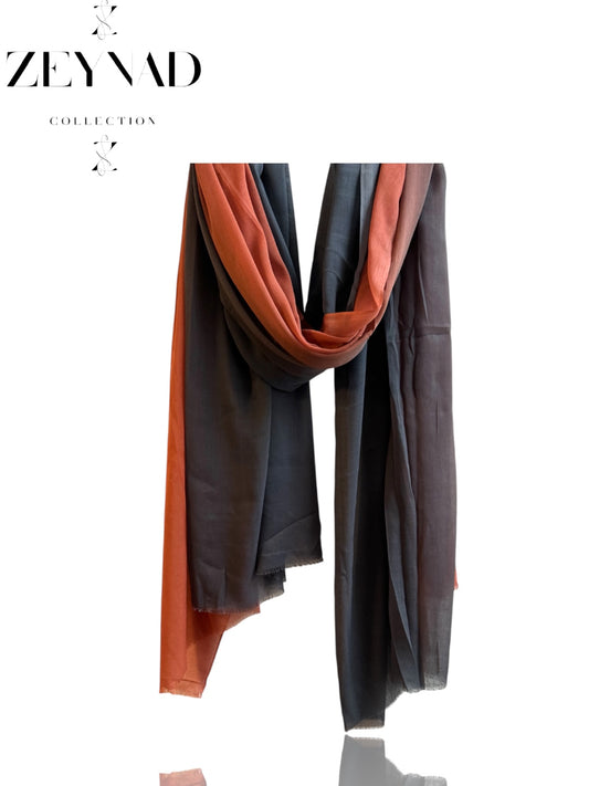 Sunset Orange & Black Modal hijab