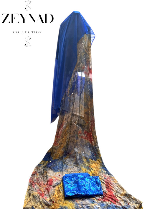 Majestic triple blue & golden yellow Stone Dirac set