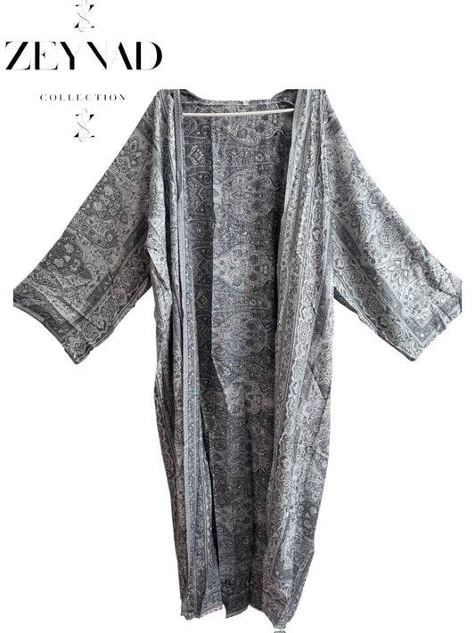 Silver ZEYNAD pashmina Abaya