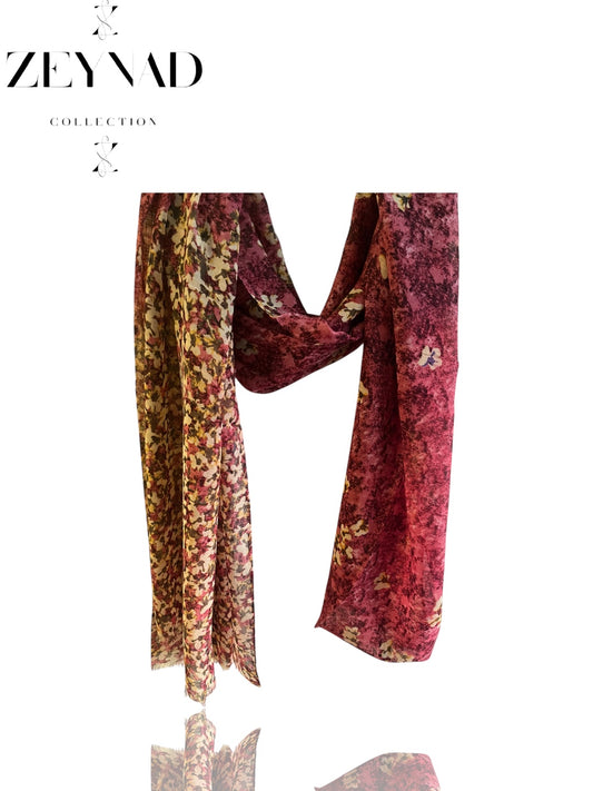 Deep pink & white Sakura modal hijab