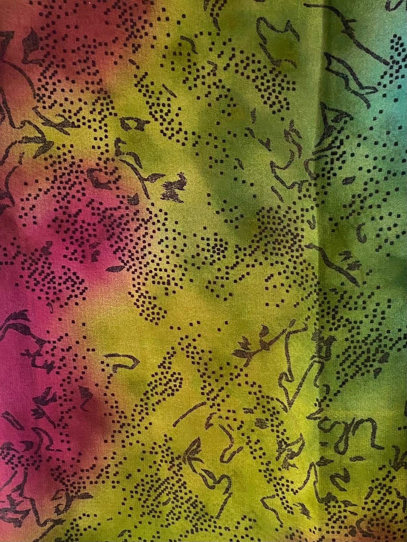 Neon pink & green chiffon hijab