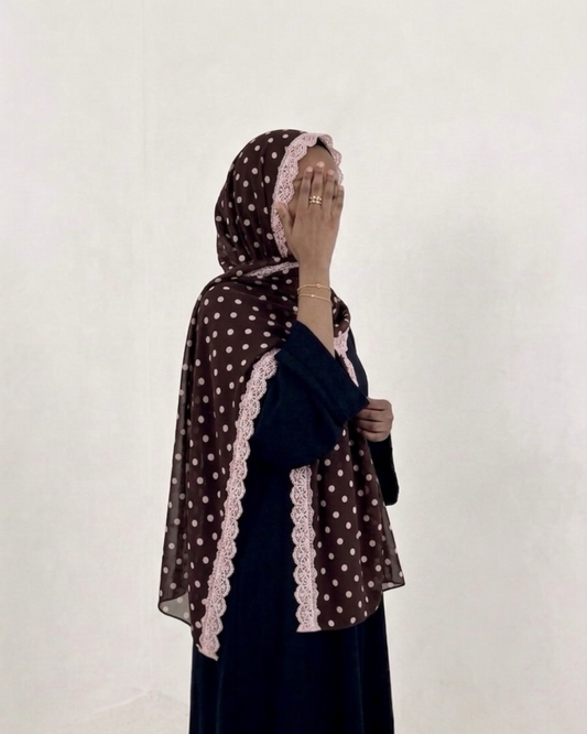 Tiramisu ZEYNAD polka dot lace hijab