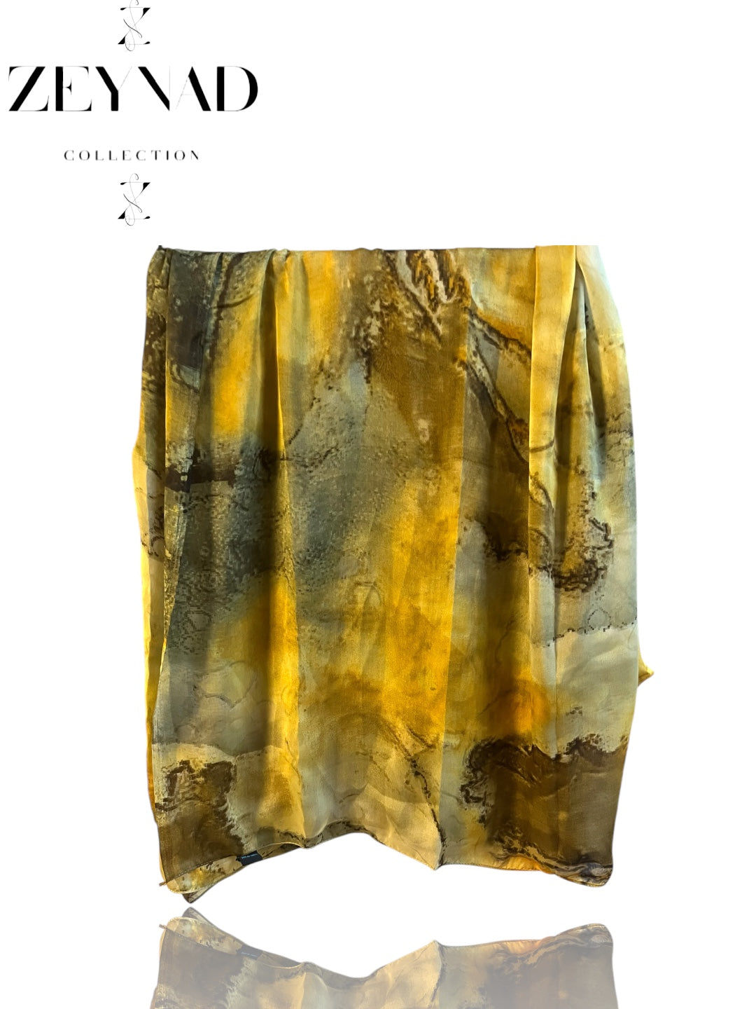Vivid Yellow Watercolor Chiffon Hijab