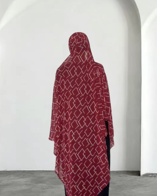 Midnight red ZEYNAD zigzag print