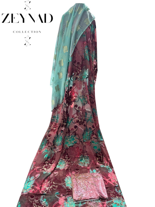 Teal pink ZEYNAD Maqbal Dirac set