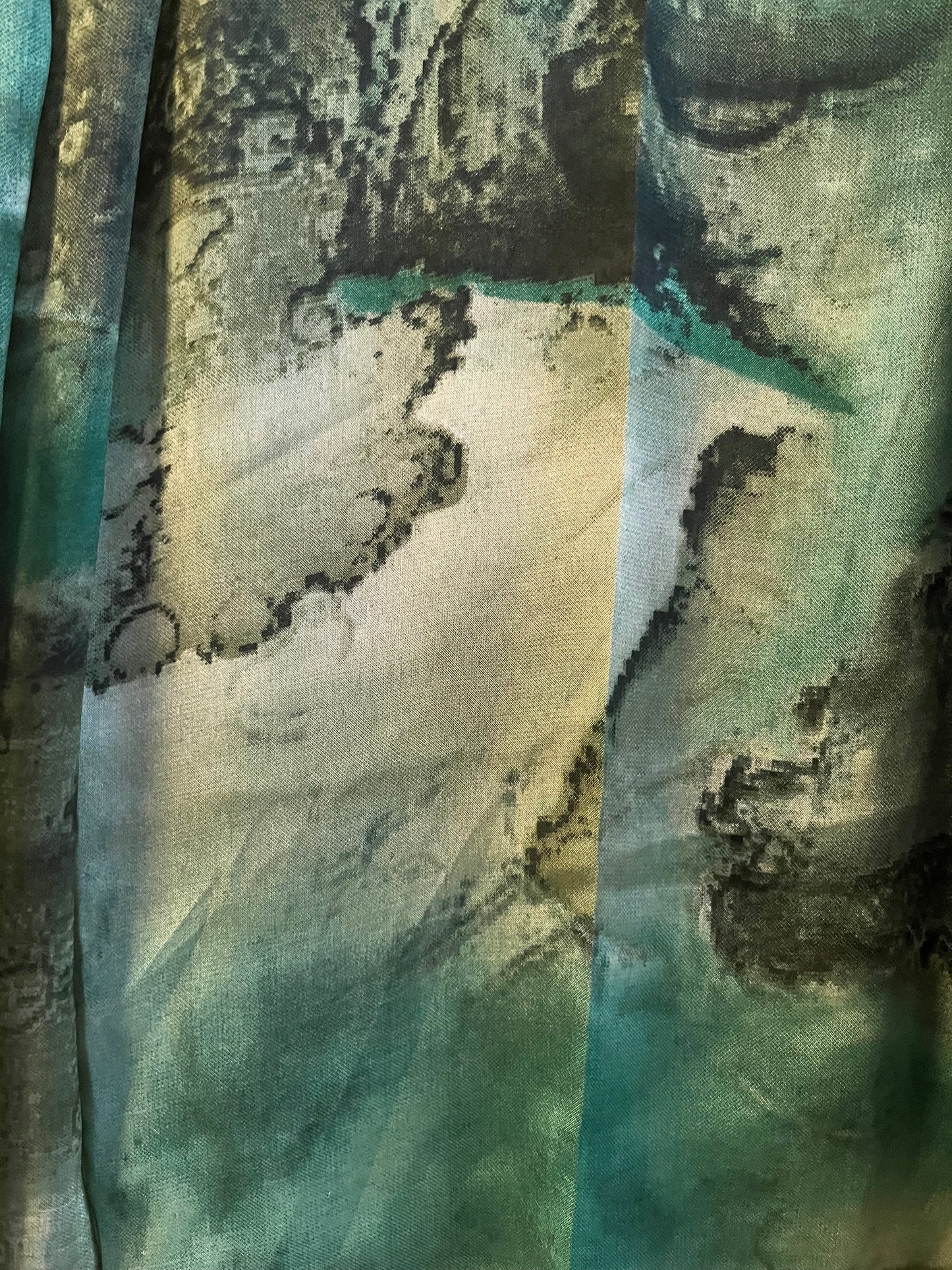 Vivid Green Watercolor Chiffon Hijab