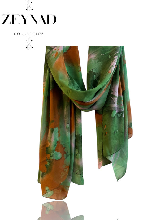 Classic Sea Lime Oceanic Glow Chiffon Hijab