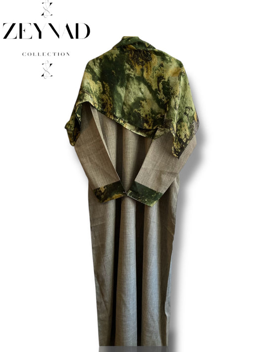Dark Lime matching dress & hijab set