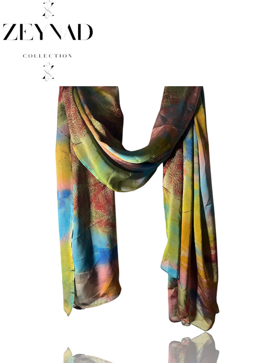 Vivid Watercolor Pallete Chiffon Hijab