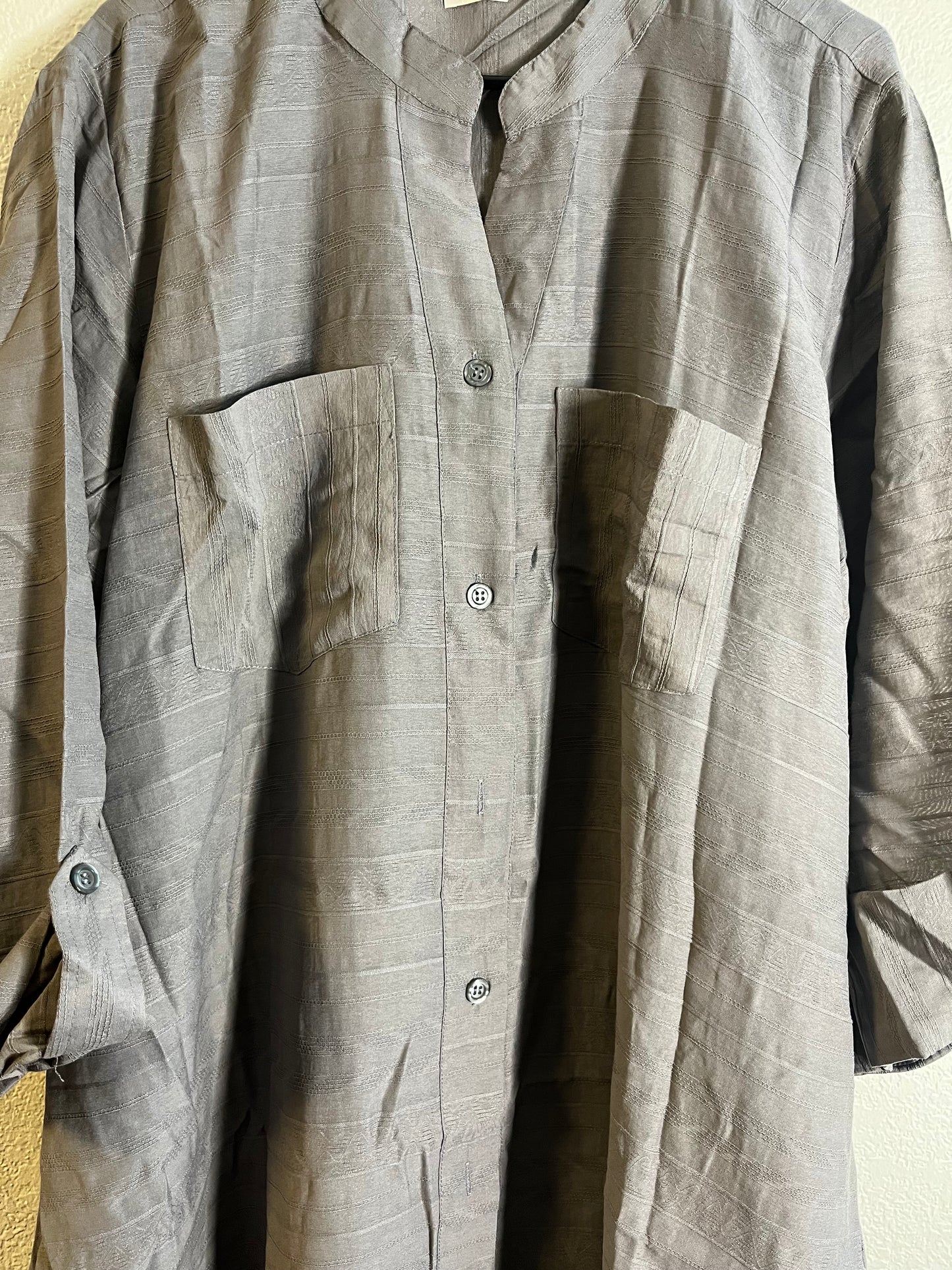 Buttoned Grey Dress