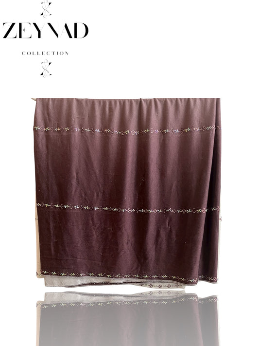 Deep brown & faded white ombré jersey hijab