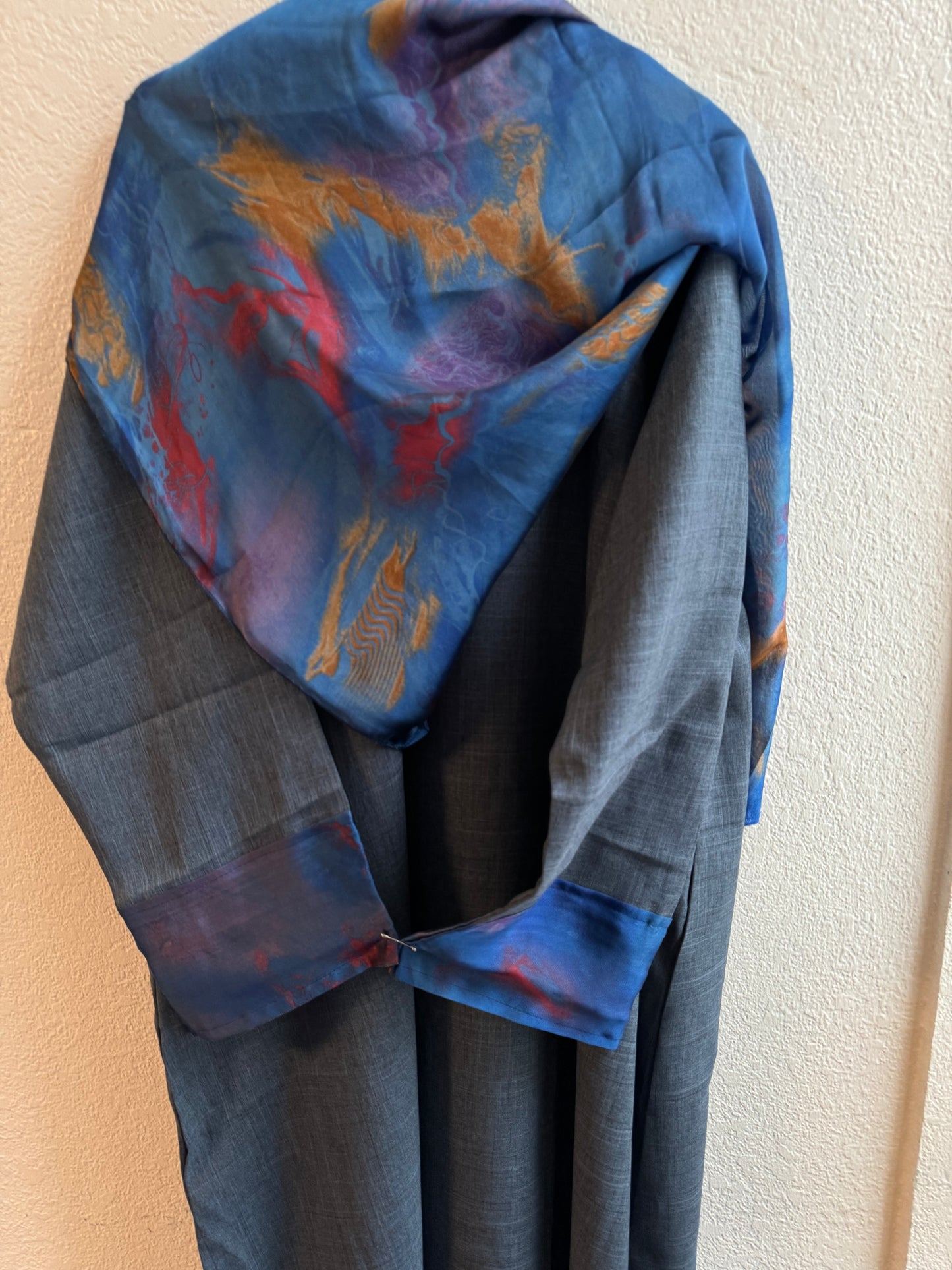 Starlight Navy blue & yellow matching dress & hijab set