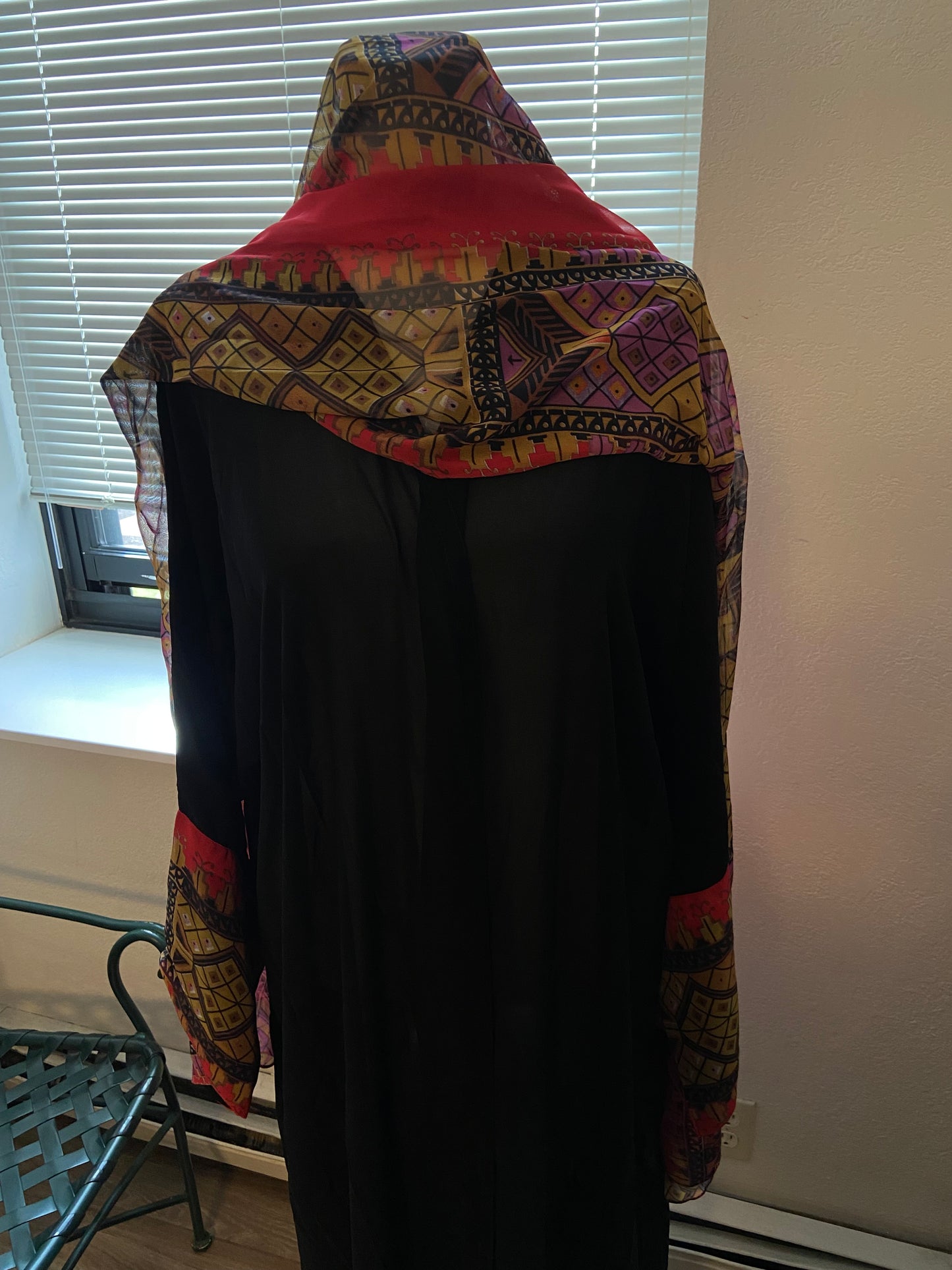 Black Multicolor Abaya